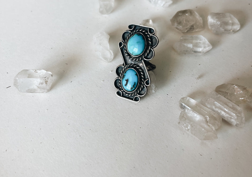 The Willow| Vintage Turquoise Sterling Silver Ring