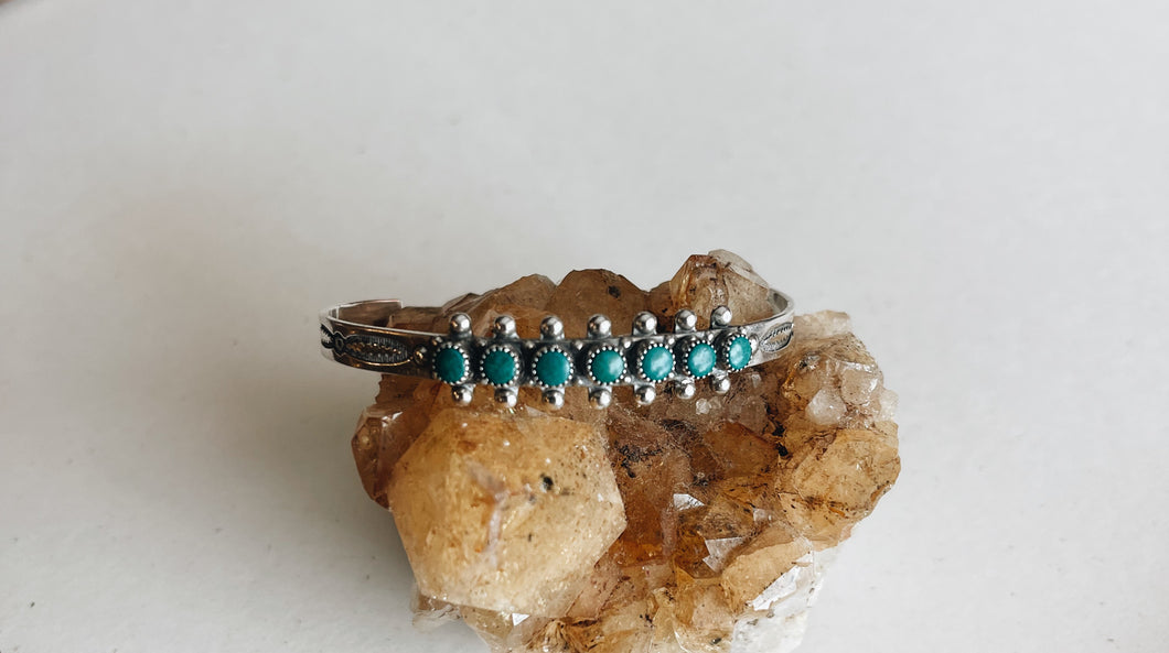 The Zephyr | Vintage Turquoise Sterling Silver Bracelet